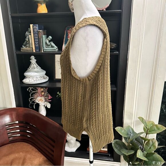 Rachel Zoe Olive Green Sweater Vest Size L - Picture 5 of 9